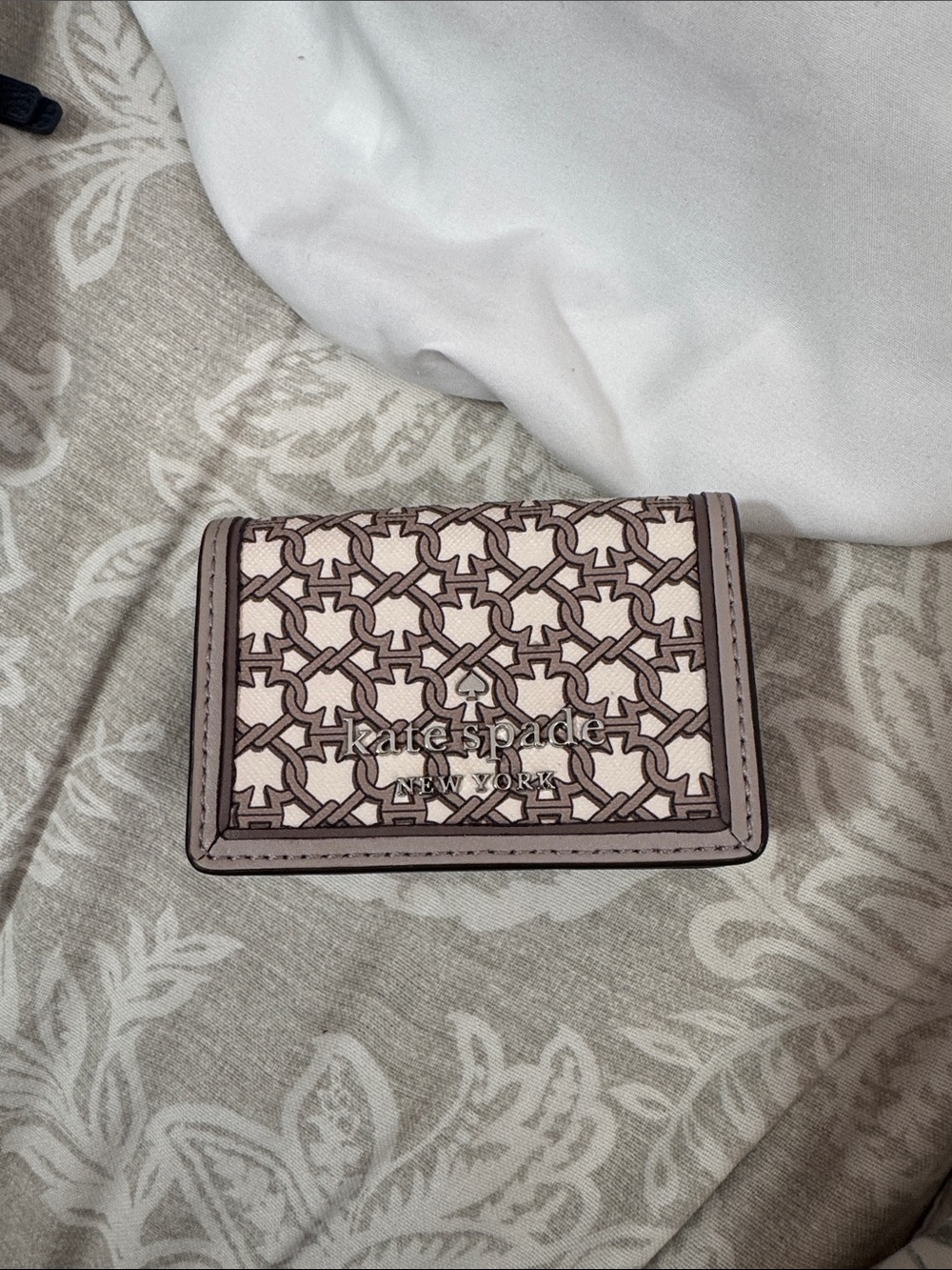 kate spade Pink and Brown Geometric Card Case